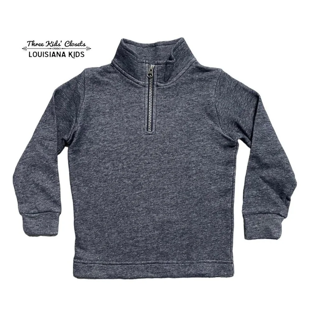 Children's Place 4T Navy French Terry Half-Zip Pullover